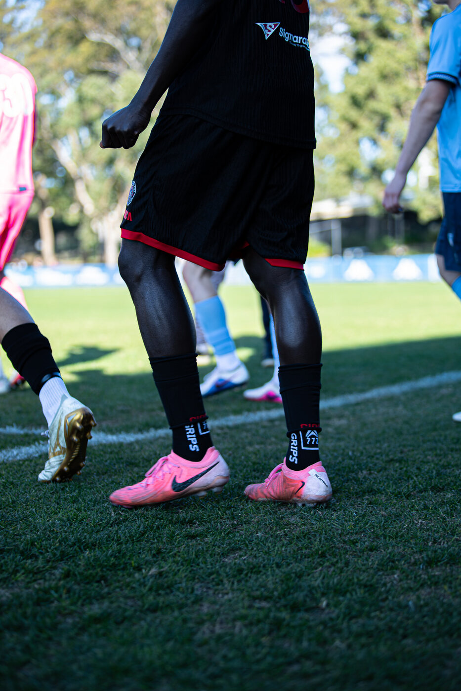 777sports socks on the football pitch